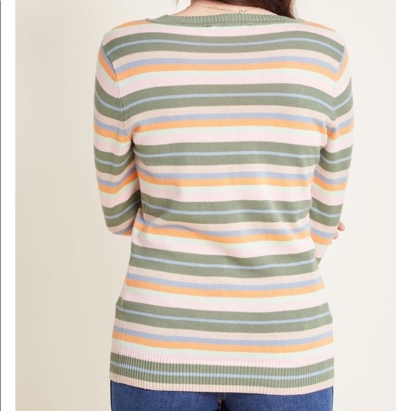 MODCLOTH Catchy Attitude Vneck Stripe Sweater 2x - Picture 5 of 8